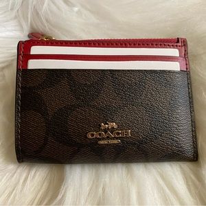 NWT Coach Mini Skinny ID Case in Signature Canvas